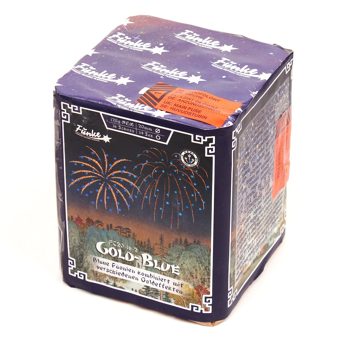 Funke Gold Blue Batterie 2025 - Feuerwerksvitrine