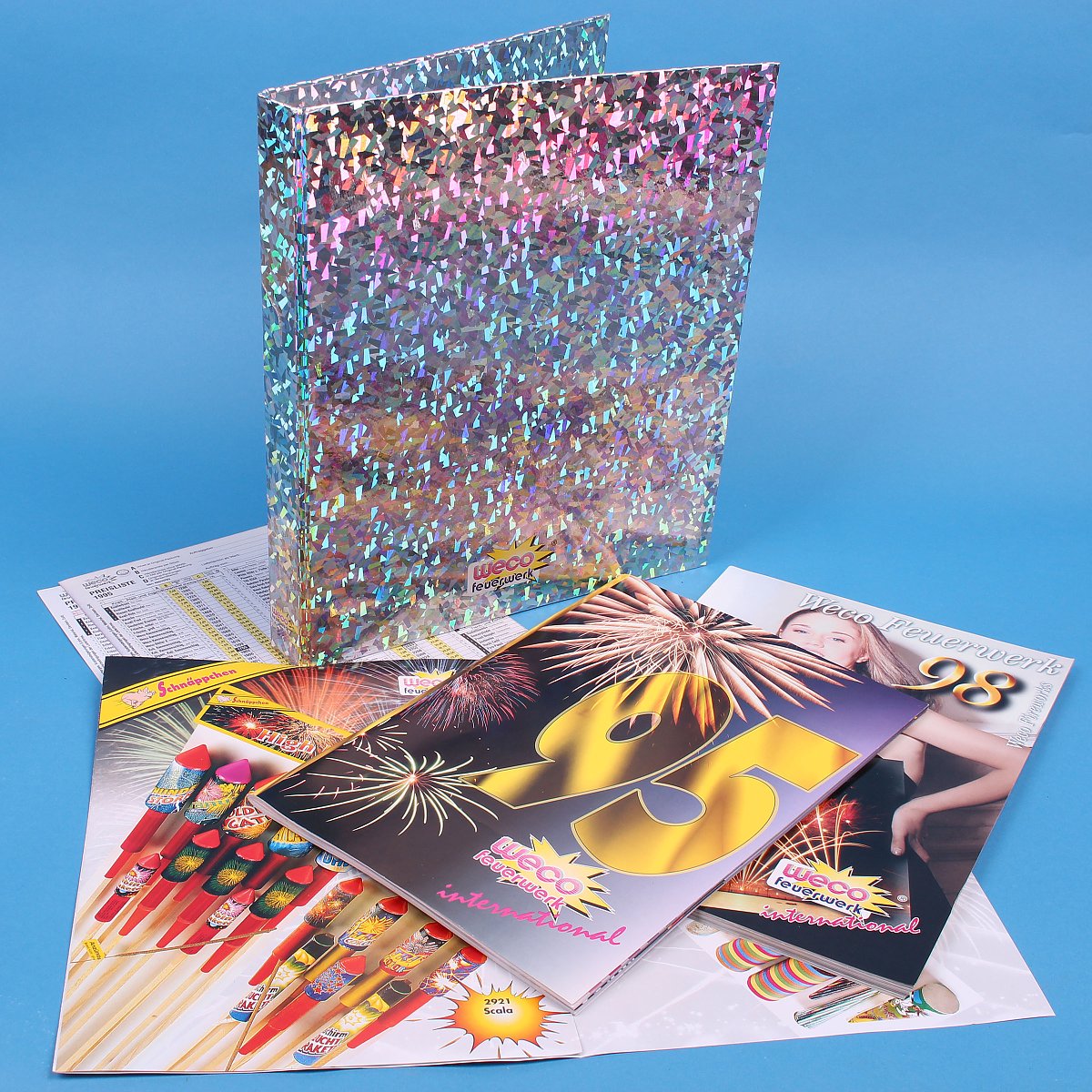 Weco Katalog Konvolut 95 98 + HoloOrdner Feuerwerksvitrine