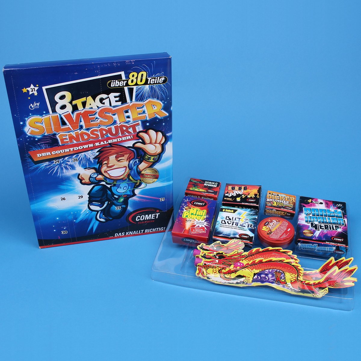 Comet Silvester Countdown-Kalender - Feuerwerksvitrine