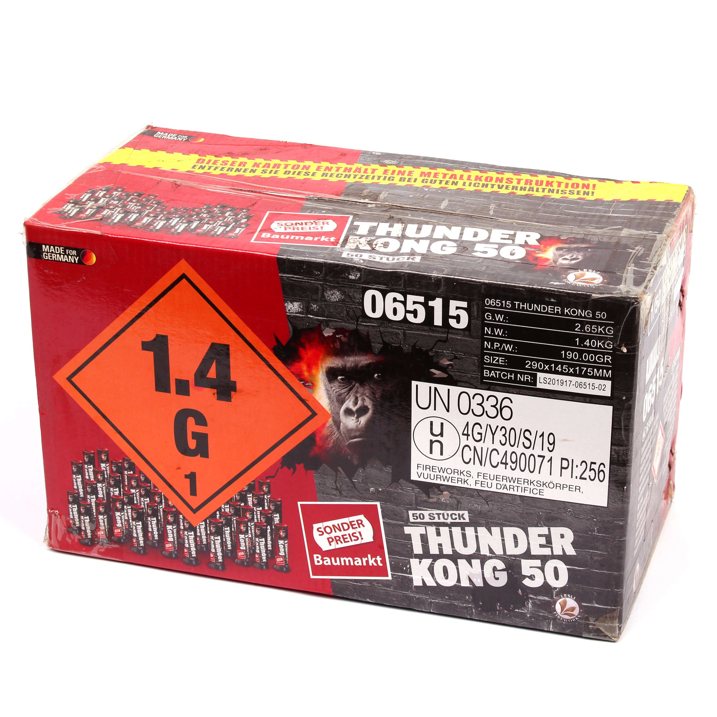 Lesli Thunder Kong 50 VE Sonderposten Baumarkt Feuerwerksvitrine